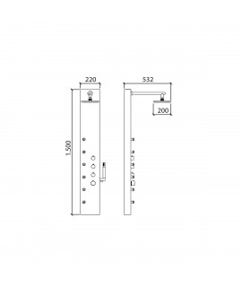 COL.SQUARE TERMOST INOX CR