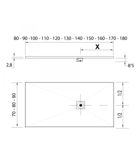 PLATO DUCHA 80X80 RIOJA ARENA