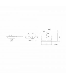 LAVABO UNIIQ 905X460 DC MATE
