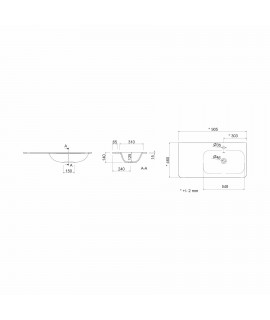 LAVABO UNIIQ 905X460 IZ MATE