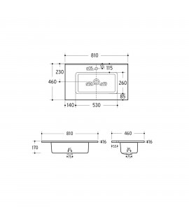 LAVABO CONSTANZA 810X460 P BL