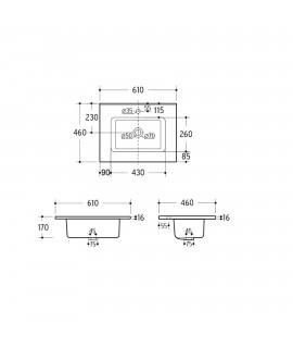 LAVABO CONSTANZA 610X460 P BL