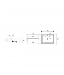 LAVABO EMOTION 490X380X130