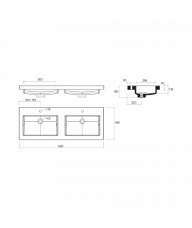 LAVABO TOSCANA 1400 DOBLE
