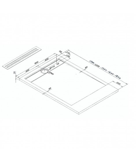 PLATO DUCHA 80X110 POMPEYA ARE