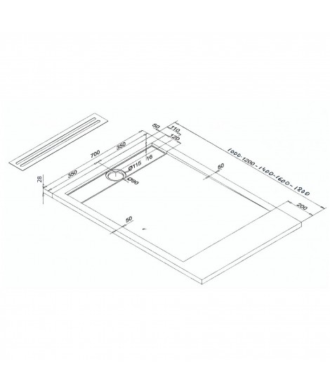 PLATO DUCHA 70X150 POMPEYA RAL