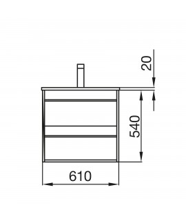 MUEBLE + LAVABO  ATTILA 2C 60 BLANCO