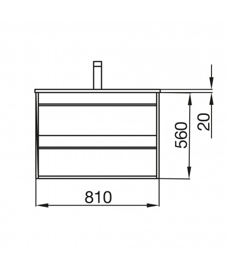 MUEBLE + LAVABO ATTILA 2C 80 BL