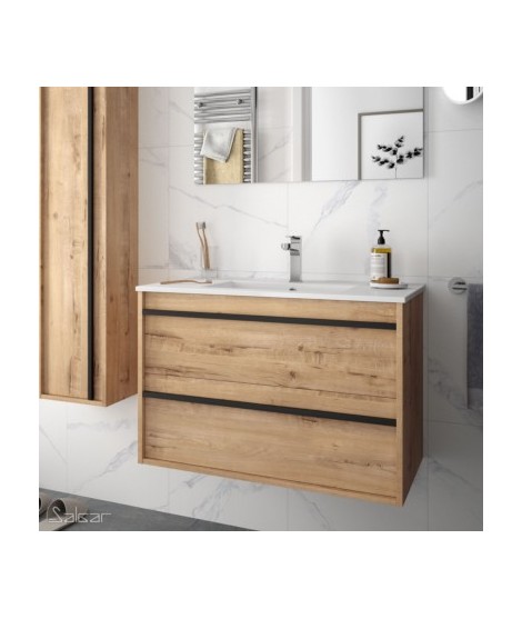 MUEBLE + LAVABO Attila 80 2C Roble Ostippo