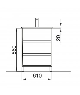 MUEBLE ARENYS 800 BL + LAV