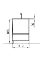 MUEBLE ARENYS 800 BL + LAV