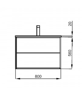 MUEBLE OPTIMUS 800 + LAVABO BLANCO MATE