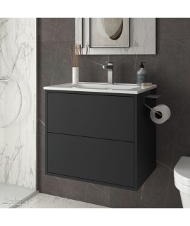 MUEBLE OPTIMUS 600 + LAVABO NEGRO MATE
