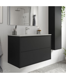 MUEBLE OPTIMUS 800 + LAVABO NEGRO MATE