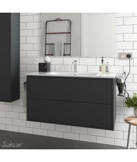 MUEBLE OPTIMUS 1000 + LAVABO NEGRO MATE