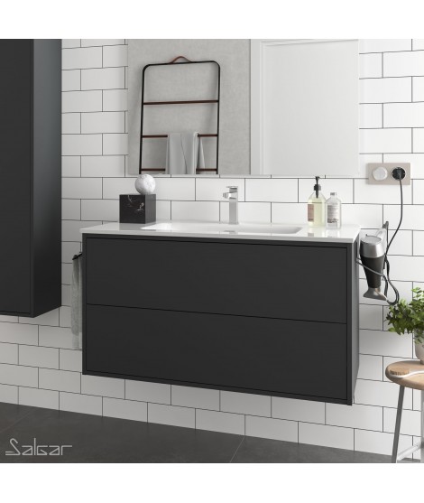 MUEBLE OPTIMUS 1000 + LAVABO NEGRO MATE
